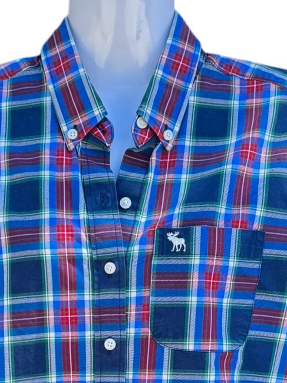 Abercrombie & Fitch Vintage Plaid Button Down Womens Shirt Logo Pocket Size M